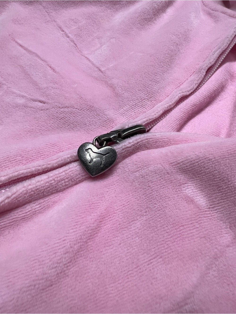 PINK Victoria's Secret Pink Short-Sleeve Hooded Full Zip Jacket Y2K Vintage - Picture 8 of 11